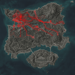 Erangel landings heatmap