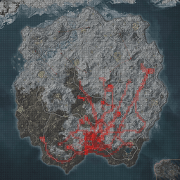 Vikendi landings heatmap